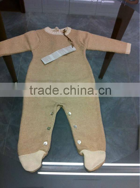 two color Baby knitted romper