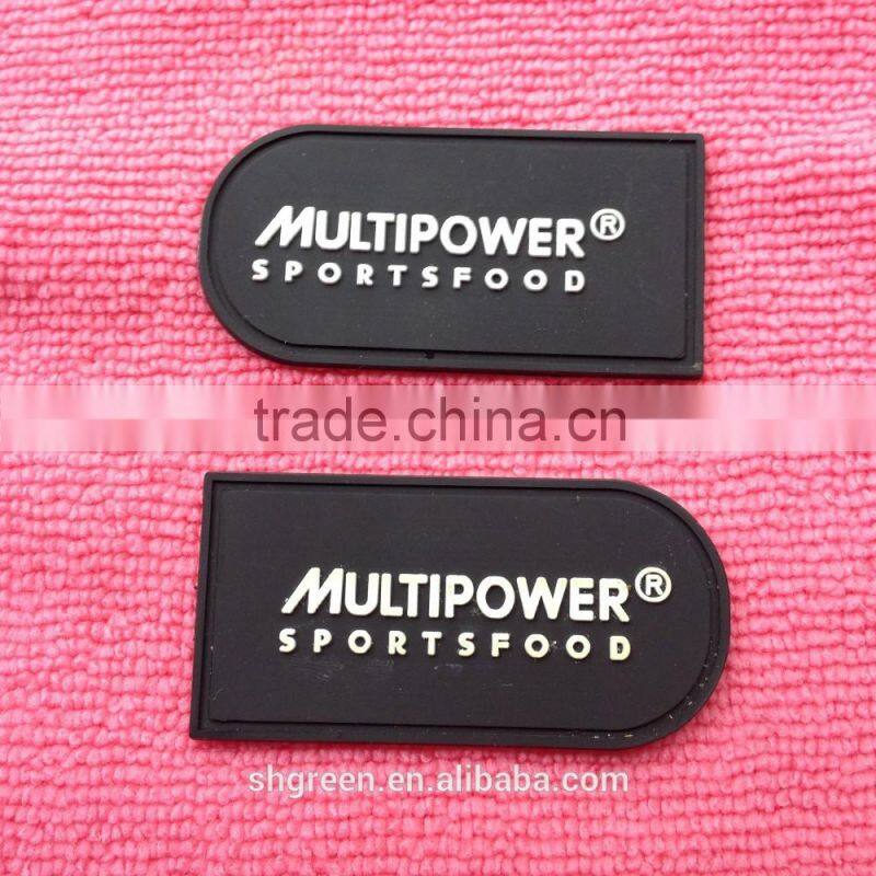 Eco-friendly silicone logo rubber patch with sewing holes for boots