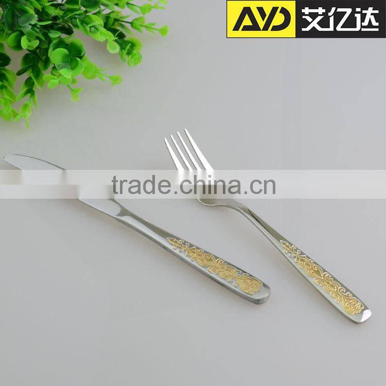 Factory price! wholesale tableware restaurant cutlery silver and gold