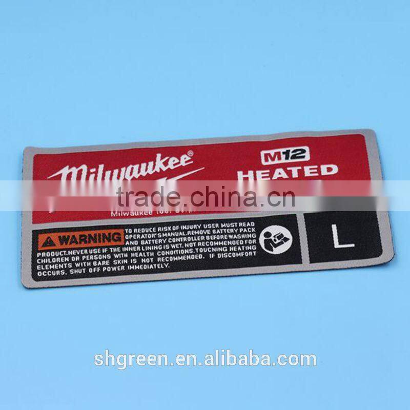 high definition sports wear fabric woven label with trademark