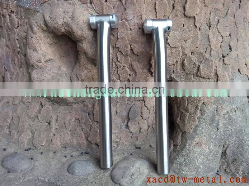 Titanium bike seat post with handing brush finished