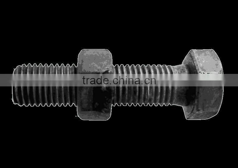 Hexagon Double Thread Black bolts and nuts