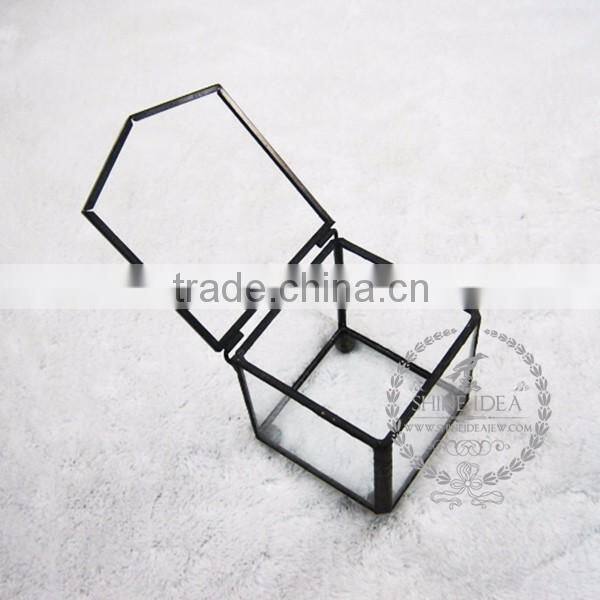 6.5*7.5*7cm geometric cube opening box air plant planter glass terrarium flower arrangement indoor gradening greenhouse 0100042