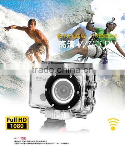 Full hd 1080p waterproof sports micro wireless video camera