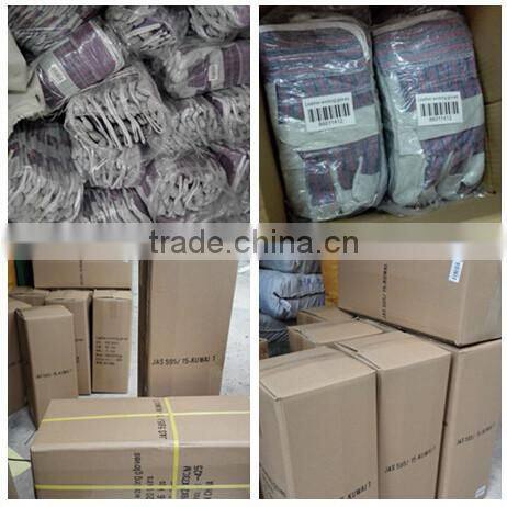 Green cow split leather and for hand safety gloves with ce certification