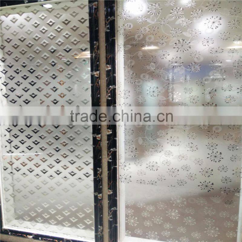 4-8mm Clear And Tinted Building Decorative Acid Etched Glass