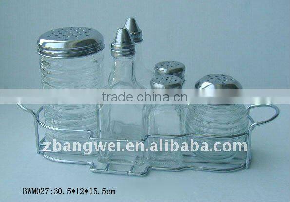 6pcs clear glass jar set used for spice