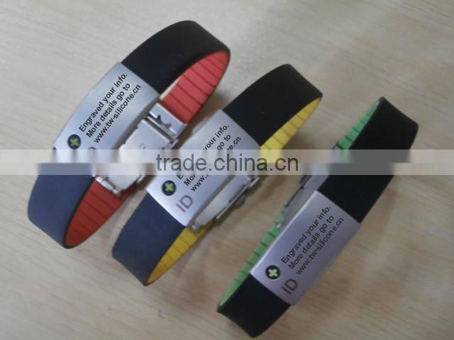 Promotional eco-friendly wristband custom silicone id bracelets for men