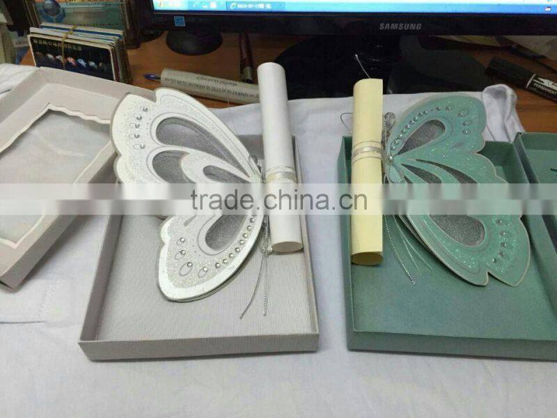 High quality butterfly wedding invitation card