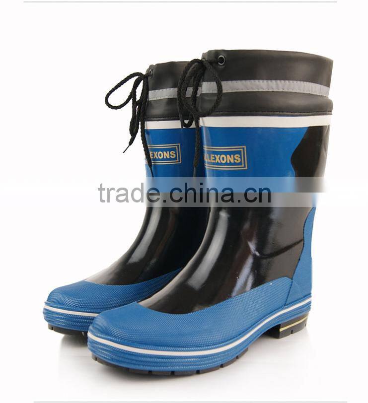 fashion design cheap cold-proof waterproof rubber boots with removable warm sock used as outdoor work boots in winter