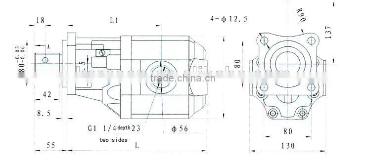 cast iron hydraulic pto gear pump for dump truck,KCBLH serie 61~100cc,OMFB LTH type