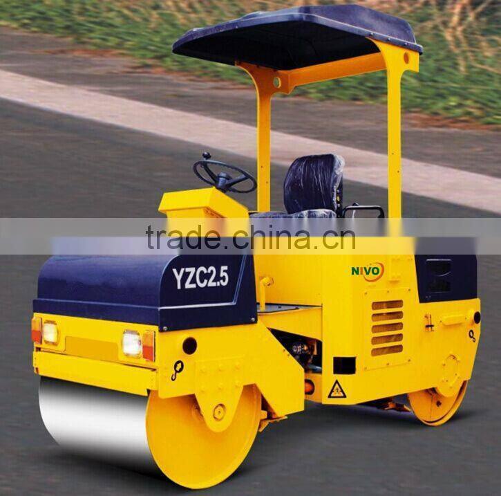2500kg Ride-on vibratory roller small-size Road Roller Mini Vibratory Roller Light Compaction Equipment