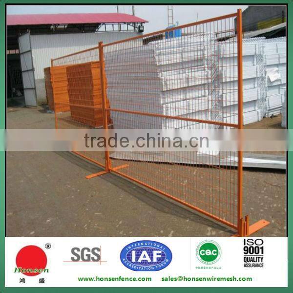 Orange Color Powder Coated Temporary Fencing For Canada Market