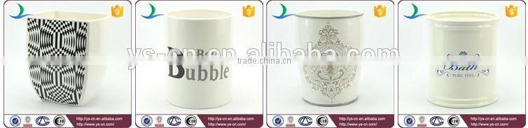 Fashion decal ceramic garbage waste bin