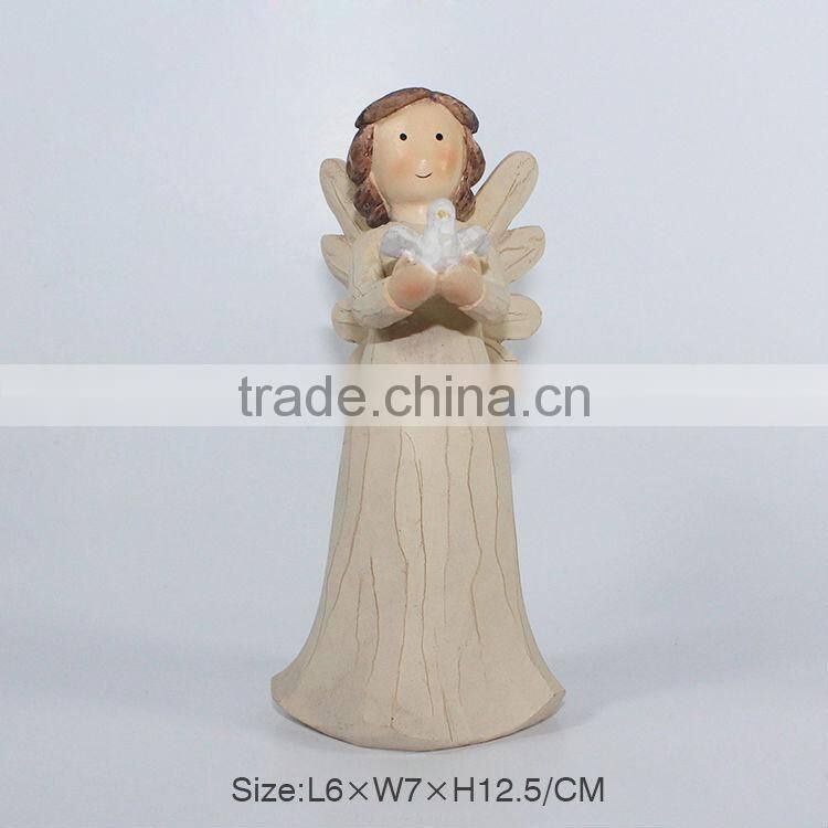 Resin praying mini girl statue