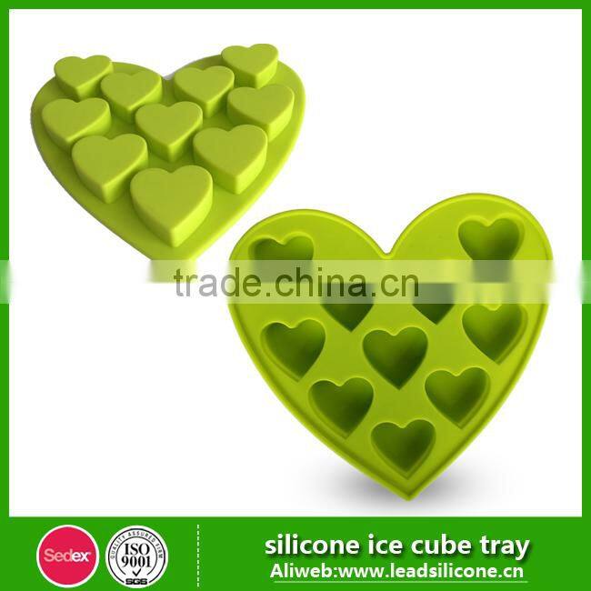Heart Shaped Silicone Ice Tray,Non-toxic Colorful Flexible Durable Silicone Ice Tray