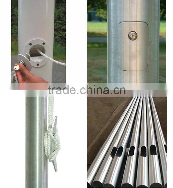 Electric Commercial Outdoor Taper Stainless Steel Flag Pole