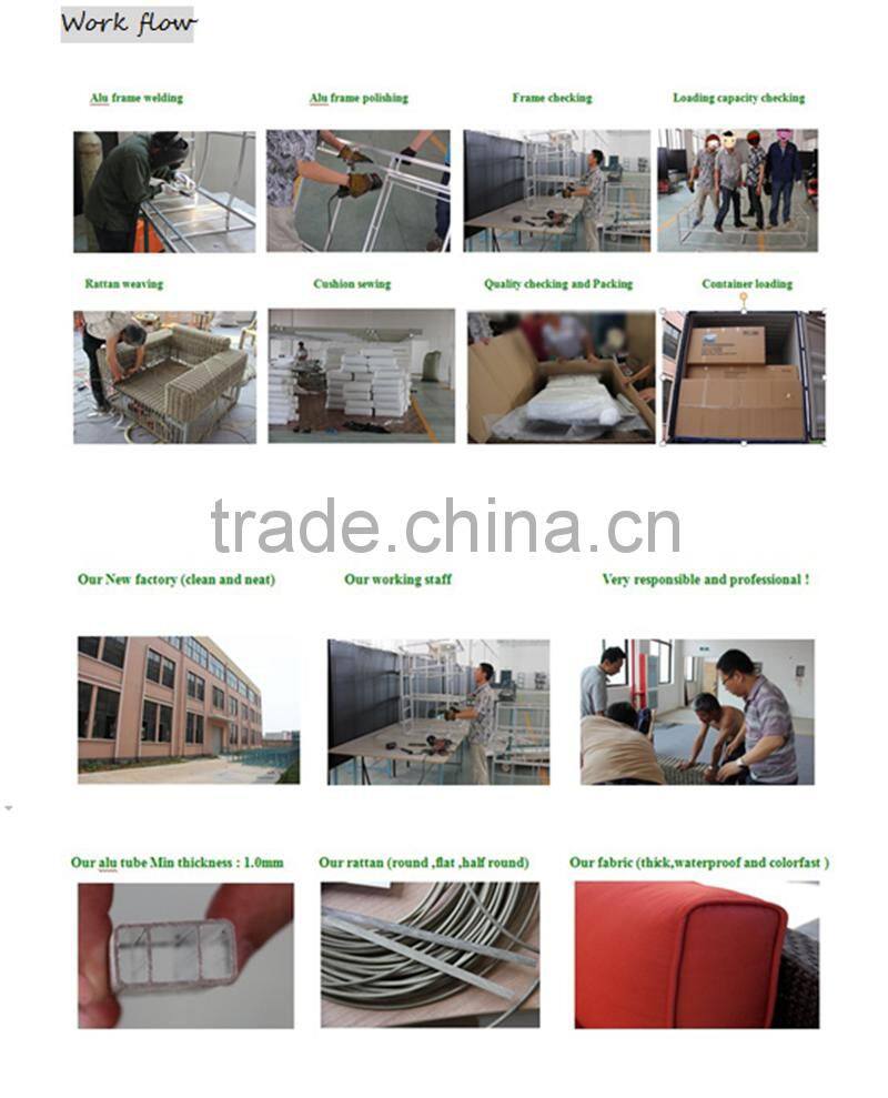 2017 Sigma UV resistant all weather ultra modern pe rattan cheap glass dining table