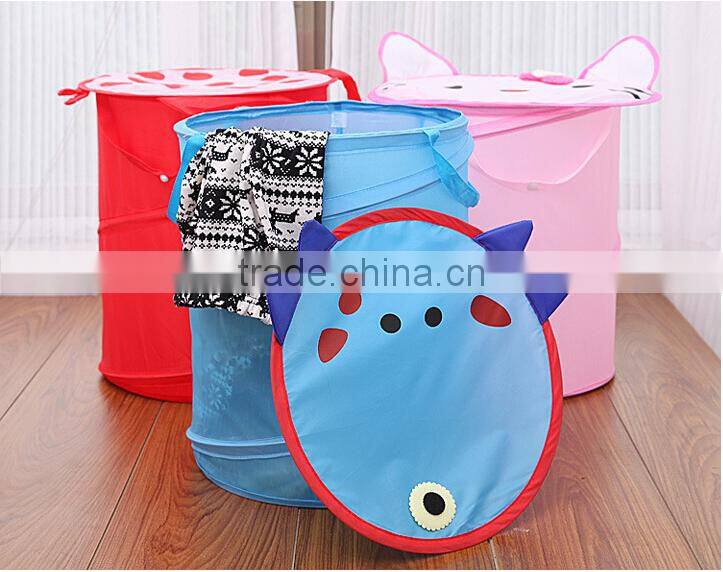 lovely cartoon print folding pop up laundry hamper collapsible laundry basket foldable storage basket