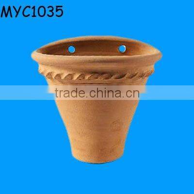 Gold plated terracotta indoor herb pots