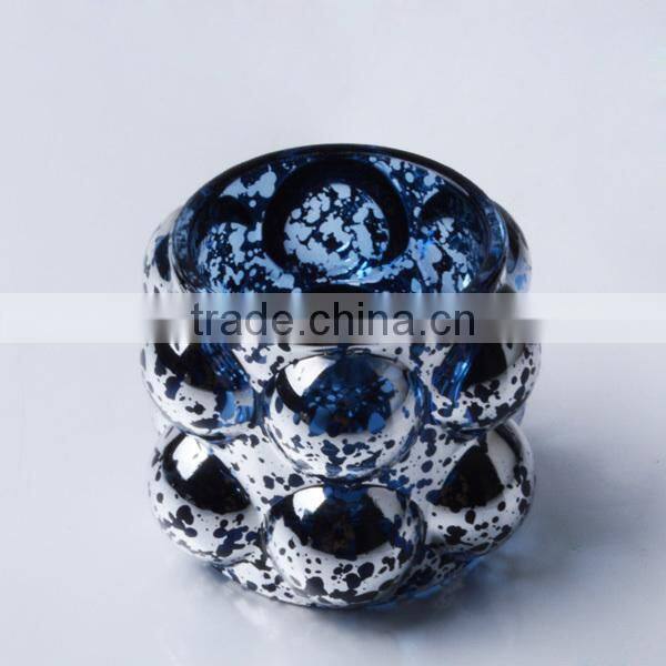 2014 fasion electric gold tall glass candle holder