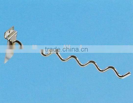 Non Slip Pegboard Curved Clothing Metal Grid Hooks