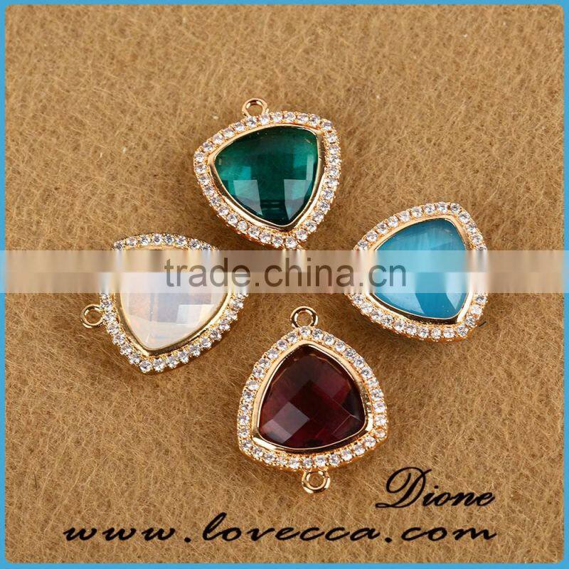 Decorative DIY glass stone jewelry facted colored glass cut stones