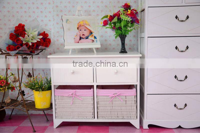 white wooden storage cabinet with drawer