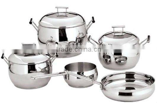 SS 18 8 Low price and High-grade 10 pieces stainless steel pot sets