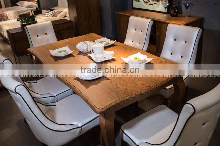 Kitchen Quality Wood Dining Set Table with 6 Chairs L A-33