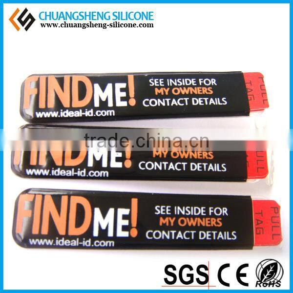 2015 Unique nylon fabric id sos bracelet