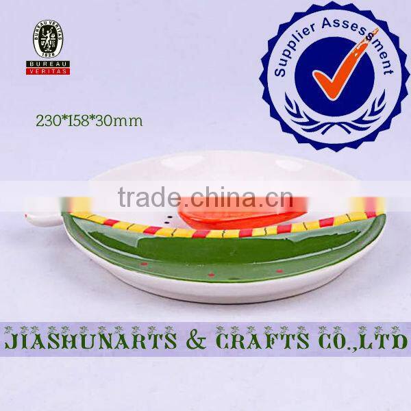 Snowman Head Model Ceramic Food Divider Plate