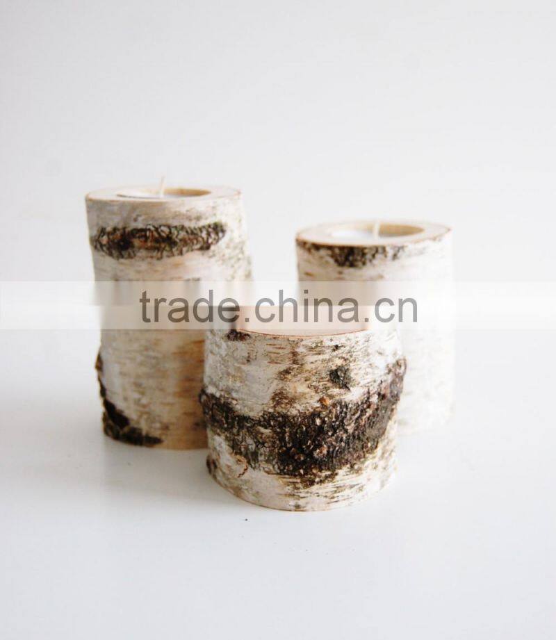 Home Decor Wood Candles.Tree Branch Candleholders Set Of 3, Wooden Tealight Holders