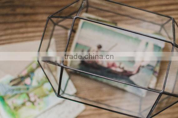 Large Wedding Card Holder Glass Box Mailbox Geometric Terrarium