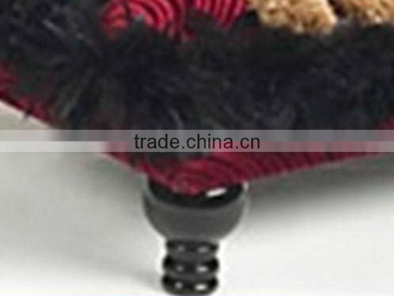 Luxury Red Pet Bed/The Chaise Bed Collection Celebrity Furniture/Beautiful Turkey Feather Trim Dog Bed-BG800003