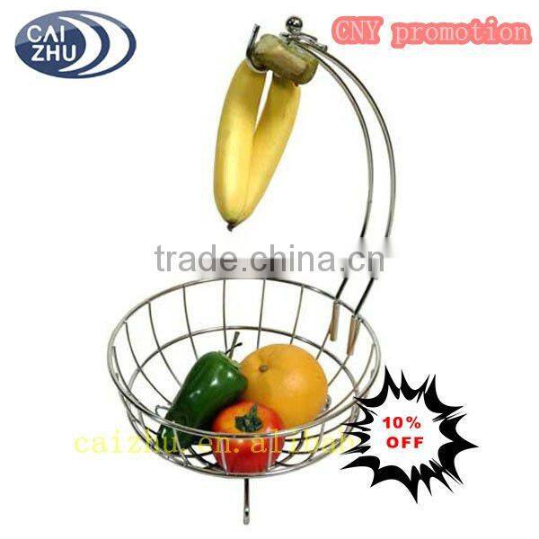 Metal Fruit display Basket with Banana Hook