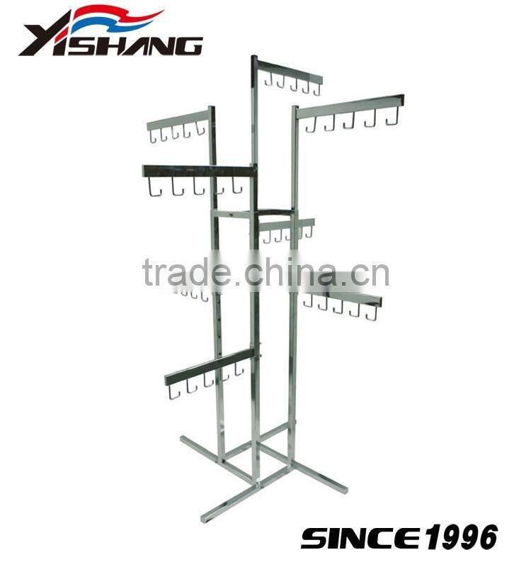 Clothing store 4 tiers wooden women handbag display stand