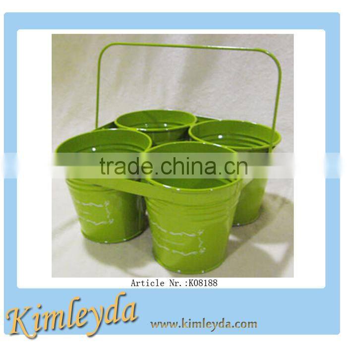 Set of 4 garden centr planter pot wholesal in green