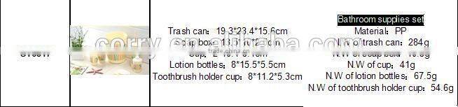 plastic Bathroom supplies set/bathroom sets /bathroom items