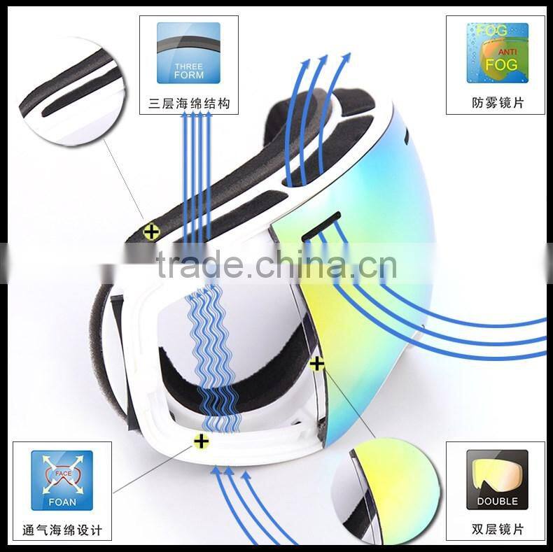 TPU frame and smoke REVO red lens ski goggle, snow goggles, snowboard goggles