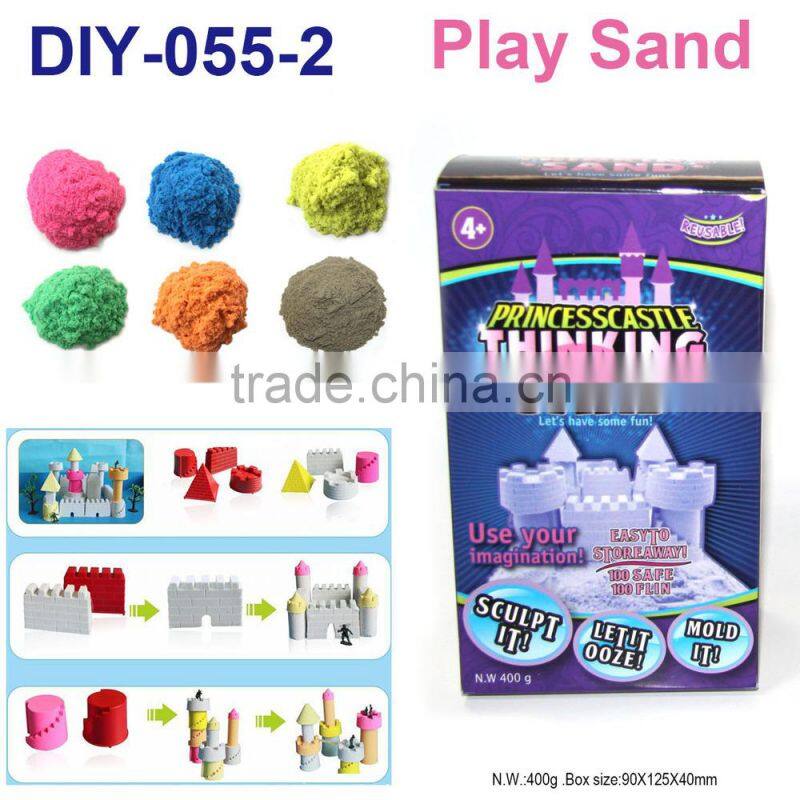 22015 hot selling DIY educational moving magic play sand with Tools and Molds for kids