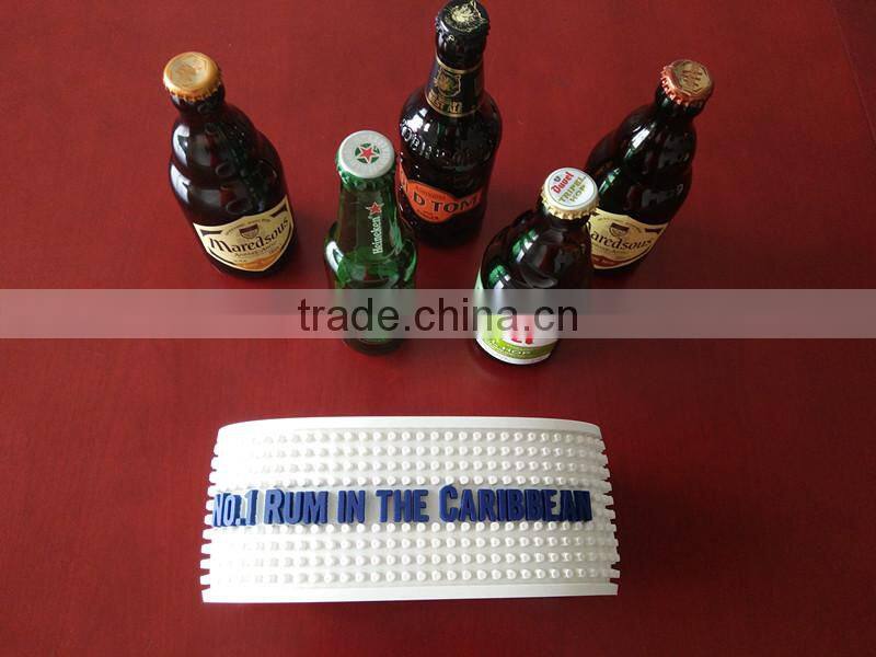 Top quality simple logo design waterproof white spill bar mat beer
