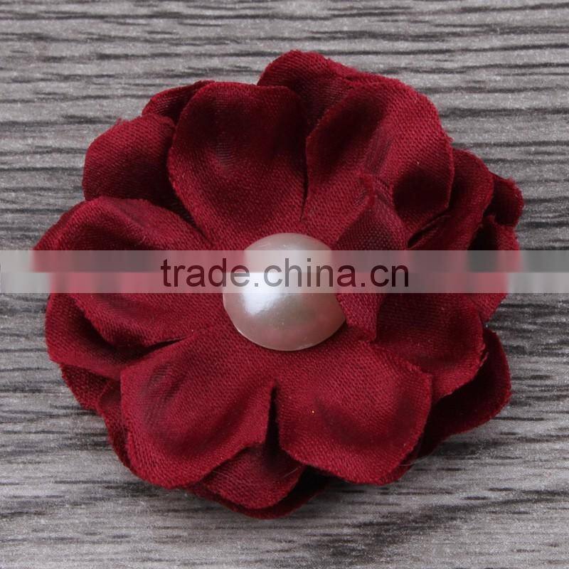 small fabric flower clip for kids hair accessories
