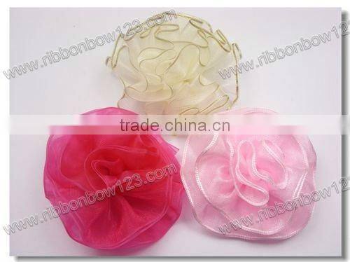 Satin ribbon handmade flowers