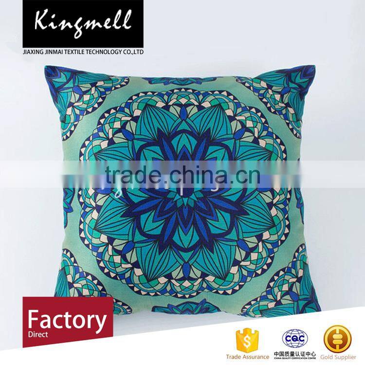 Customize folk style digital printed leather car seat cotton linen cushion cover