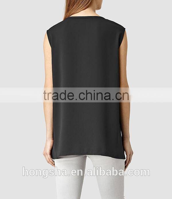 2016 Fashion Lightweight Knot Hemline Sleeveless Tank Top HST8036