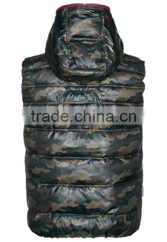 ALIKE 2014 new design camo cotton fill waistcaot for men , camo waistcoat