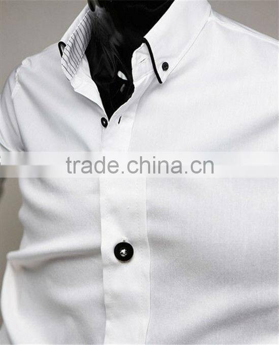 Man fashion formal casual long sleeve slim fit dress shirts for men MOQ 10PCS