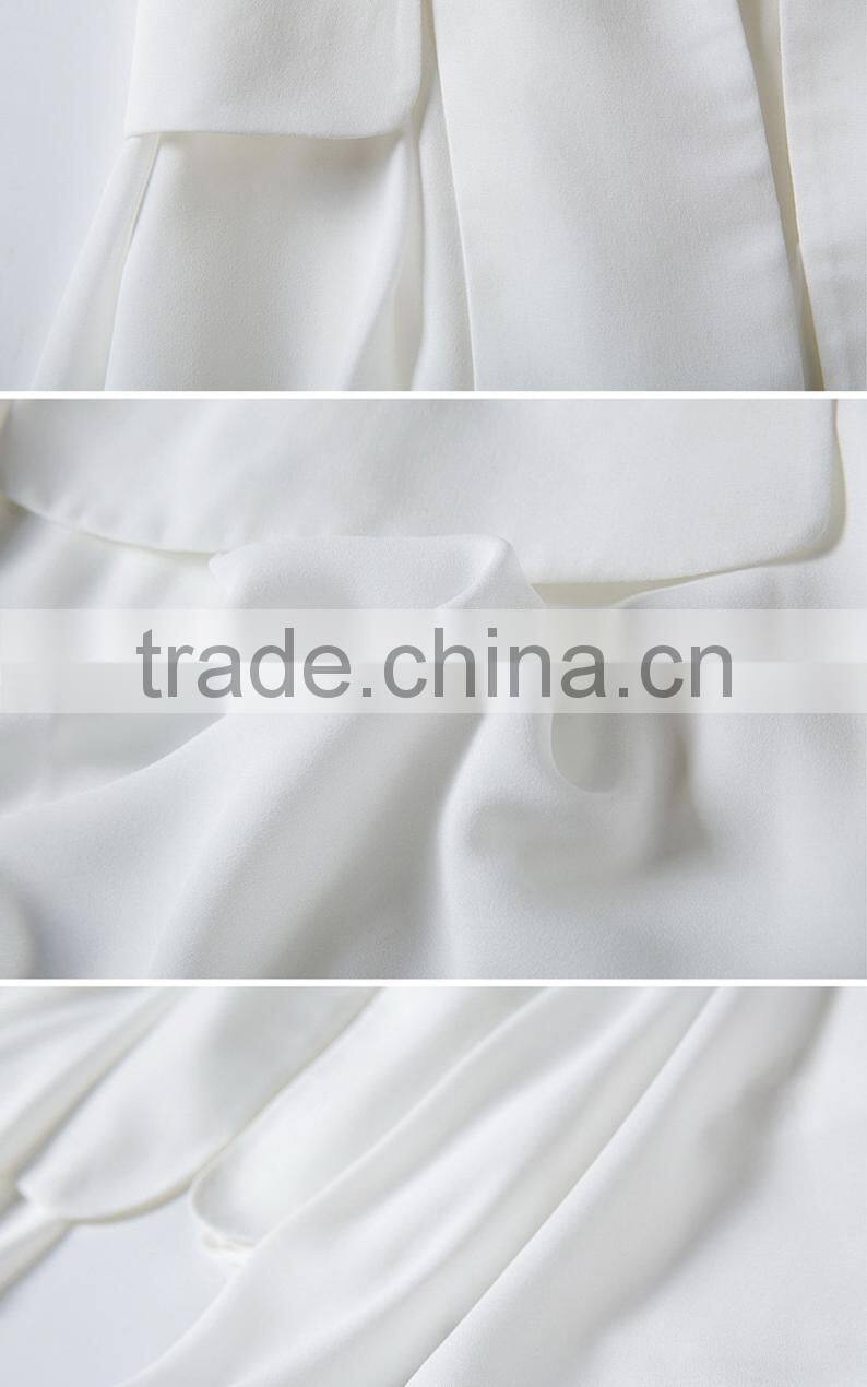 lady clothing garment manufacturer slim fit ruffle hem chiffon front zipper women autumn jacket 2015