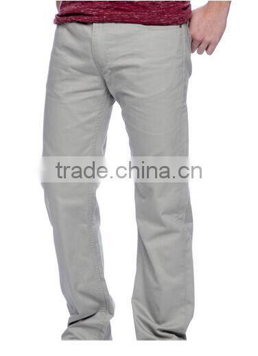 Men's Grey Regular Fit Saturated Slub Twill Pants